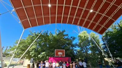 Entrega Municipio nuevo domo en primaria Soledad Herrera Villa