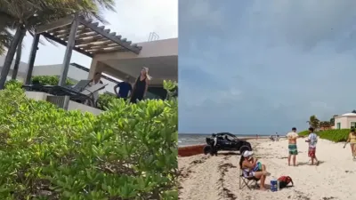 Extranjera quiso adueñarse de playa y mexicanos hacen fiesta afuera de su casa