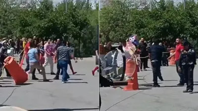 Estalla pelea campal entre padres de familia durante graduación en Parque Central