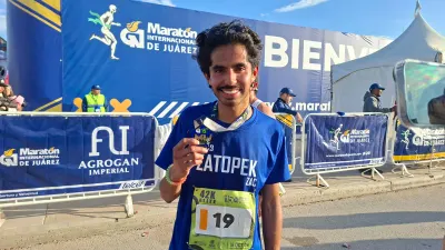 Guanajuatense conquista el Maratón Internacional de Juárez