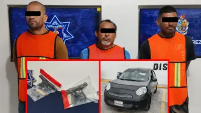 Detienen a 3 hombres con armas de fuego en Parques Industriales