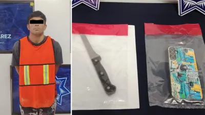 Detienen a presunto asaltante con cuchillo en Infonavit Juárez Nuevo