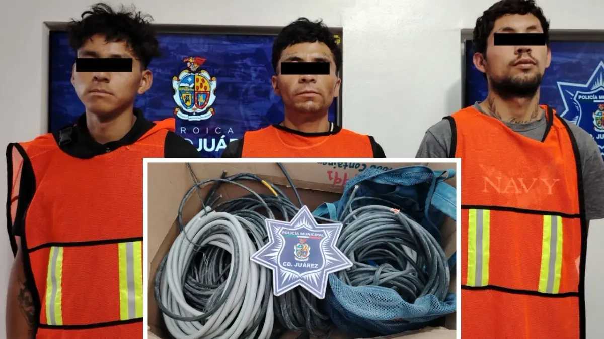 Detienen a tres hombres por robo de cableado en Las Bugambilias