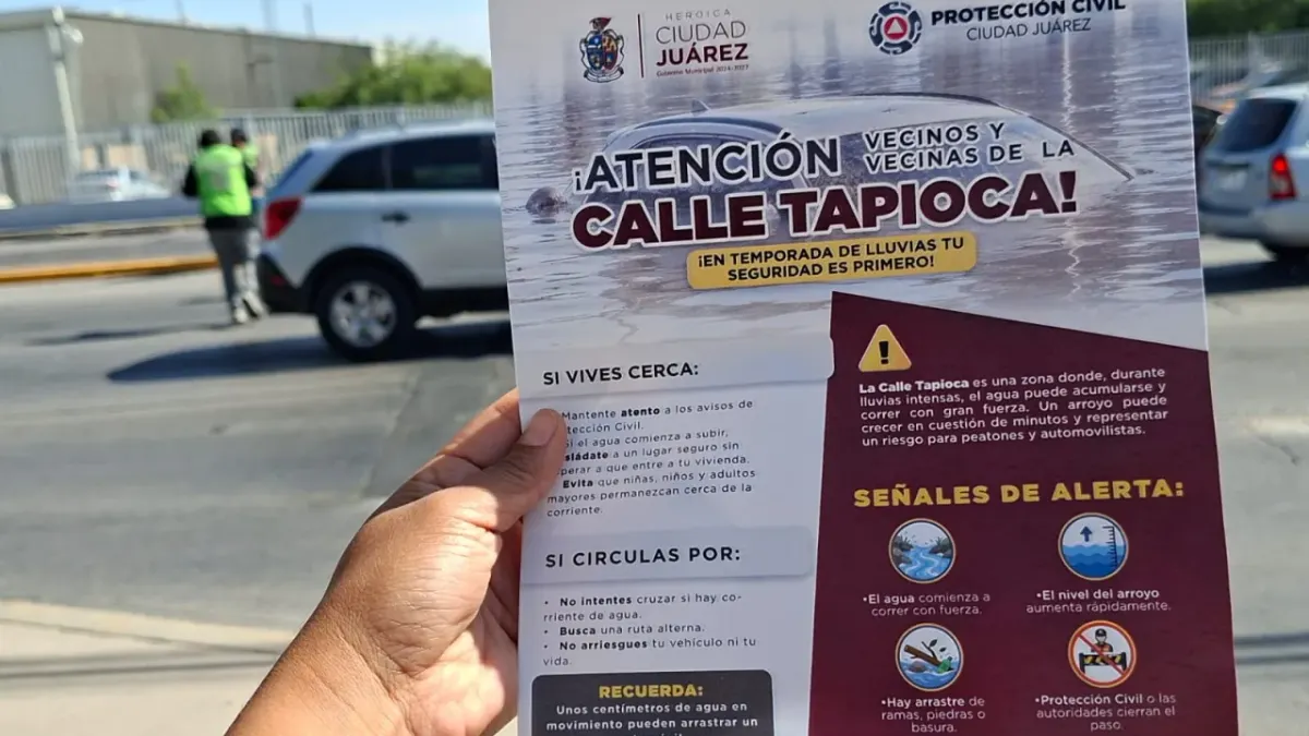 Realizan volanteo preventivo en la calle Tapioca por pronóstico de lluvias