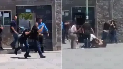 Captan en video pelea campal afuera de la Fiscalía en Juárez