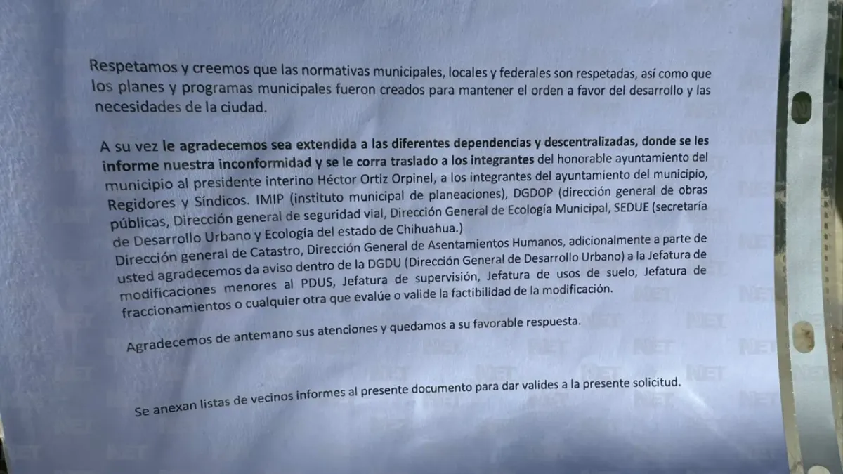 Protestan vecinos contra posible proyecto industrial cerca de sus fraccionamientos