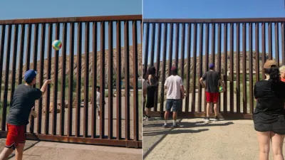 Organizan partido de voleibol sobre el muro fronterizo entre Juárez y El Paso