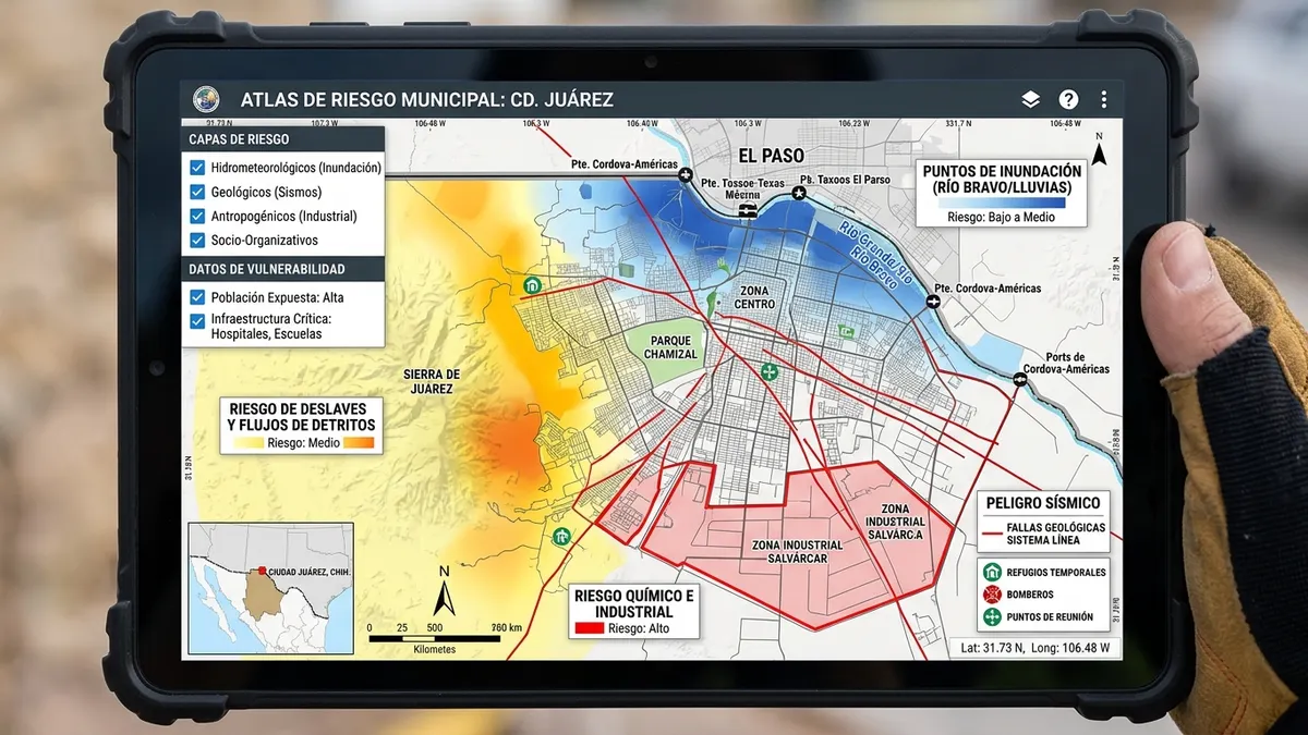 Buscan financiamiento para modernizar Atlas de Riesgo en Juárez