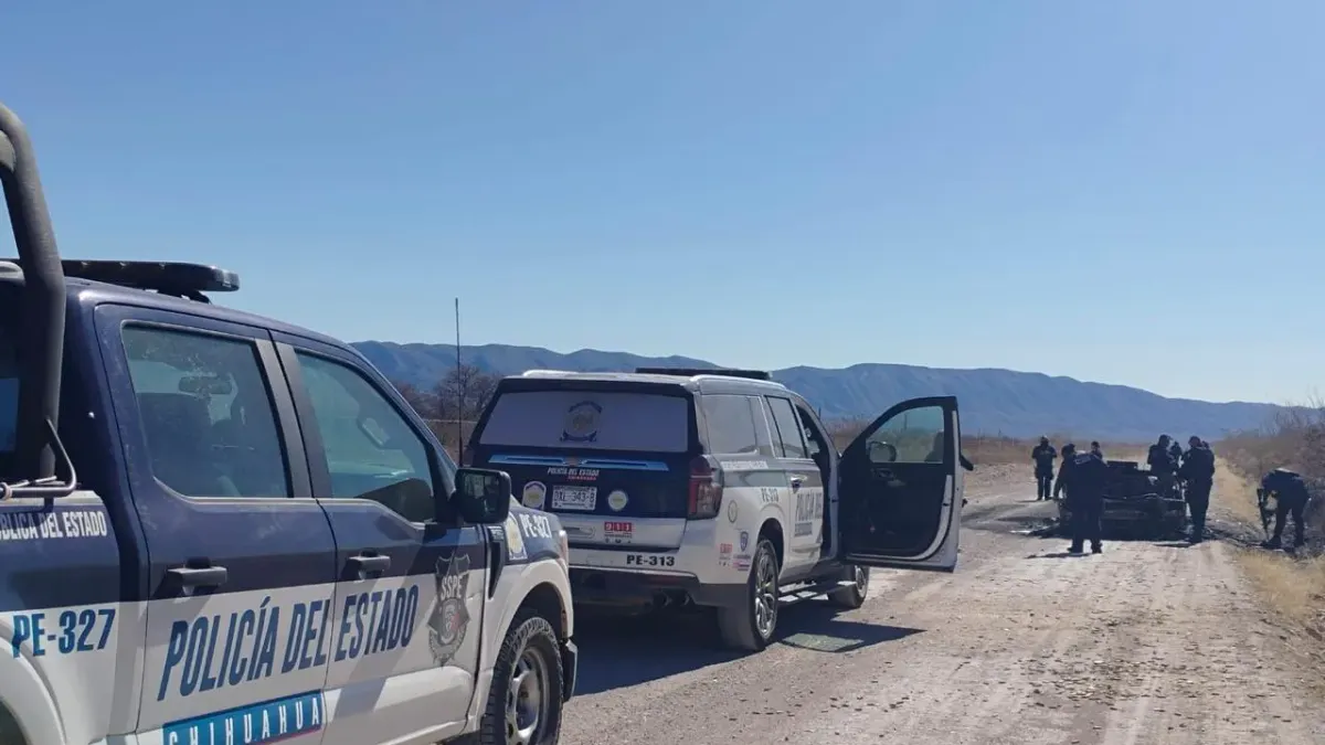 Hallan vehículos calcinados y campamento clandestino en Ojinaga
