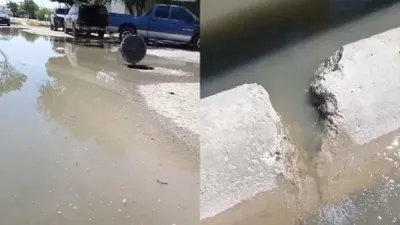 Denuncian vecinos fuga de aguas negras en Riberas del Bravo