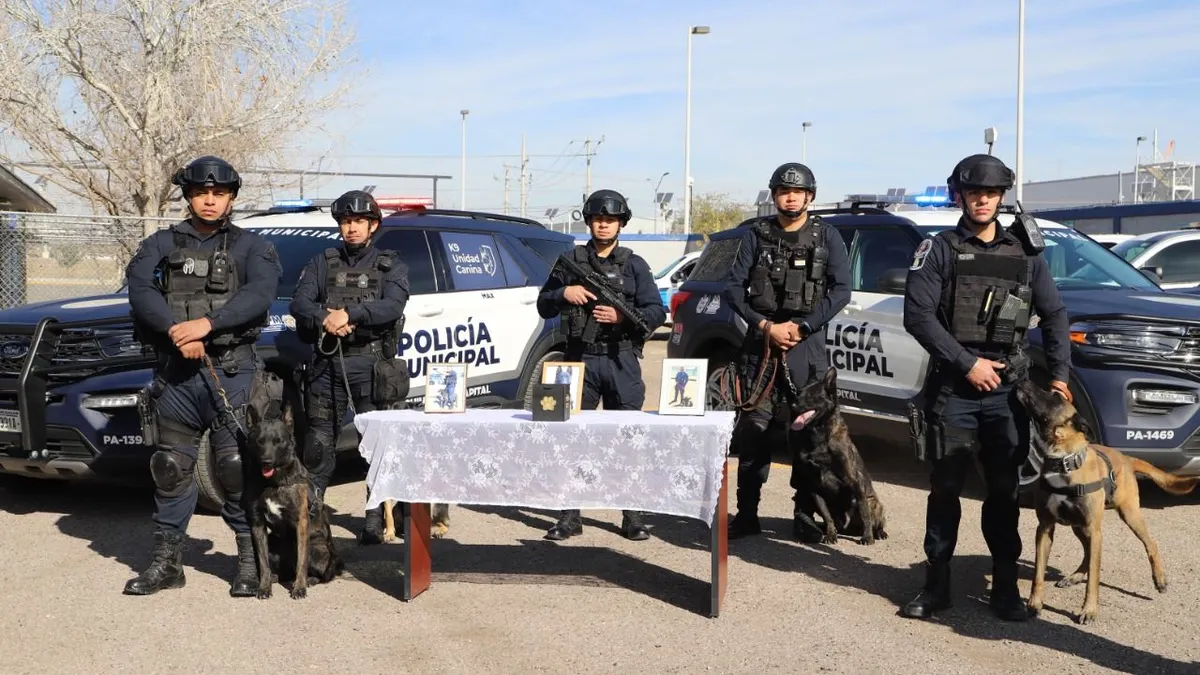 Despiden con homenaje a Jack, perro policía de Chihuahua 