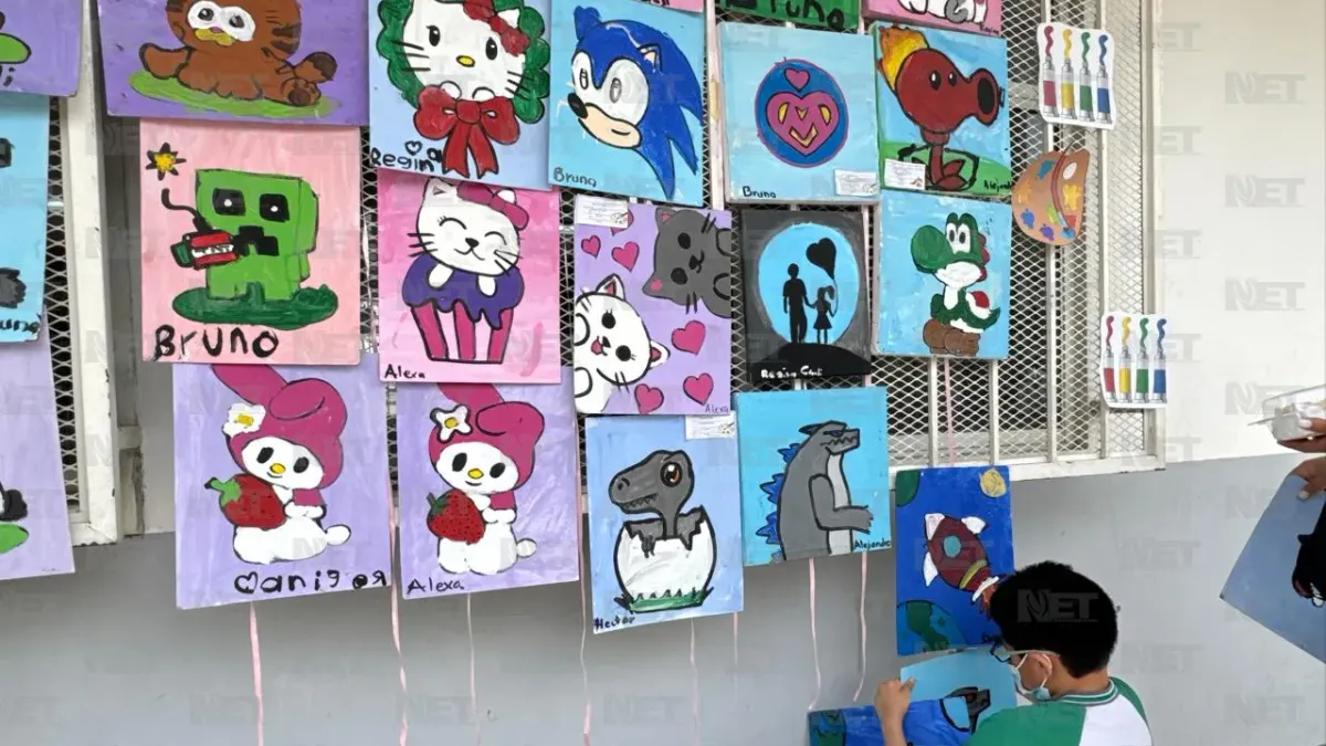 Niños juarenses exhiben obras creadas en taller de arte escolar