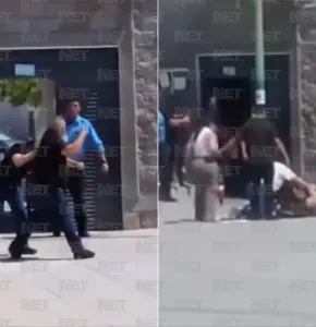 Captan en video pelea campal afuera de la Fiscalía en Juárez