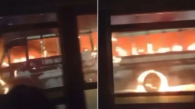 Arde en llamas camión de transporte en avenida De las Torres