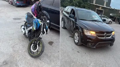 Choque entre camioneta y motocicleta deja dos lesionados en el Centro