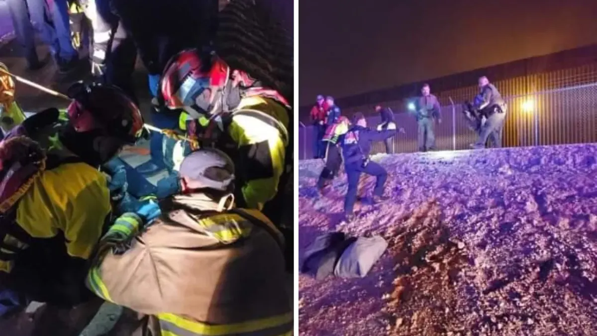 Cae mujer del muro fronterizo y queda con heridas graves