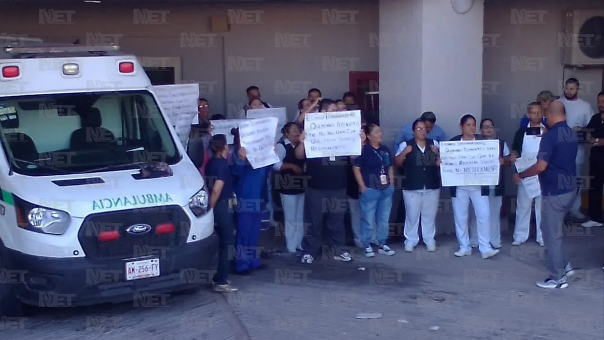 Personal de IMSS 66 protesta por falta de material y medicamentos