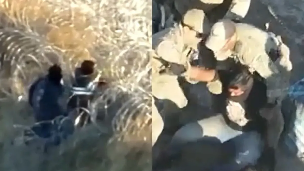 Video: Descubren a migrantes que cortan valla fronteriza