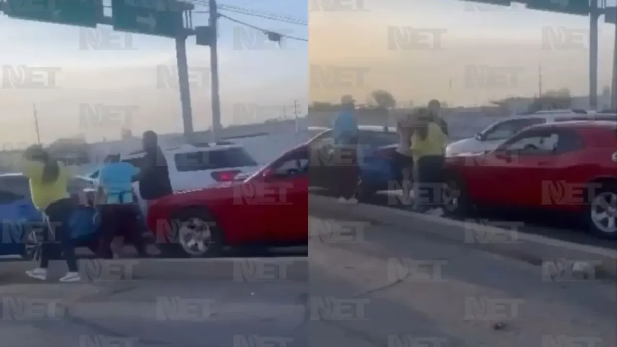 Video: Se agarran a golpes en la fila del puente Zaragoza
