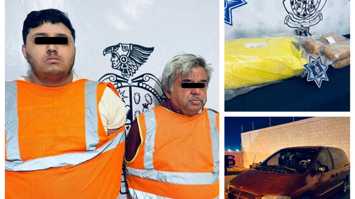 Arrestan a padre e hijo; llevaban 25 kilos de marihuana en una Caravan