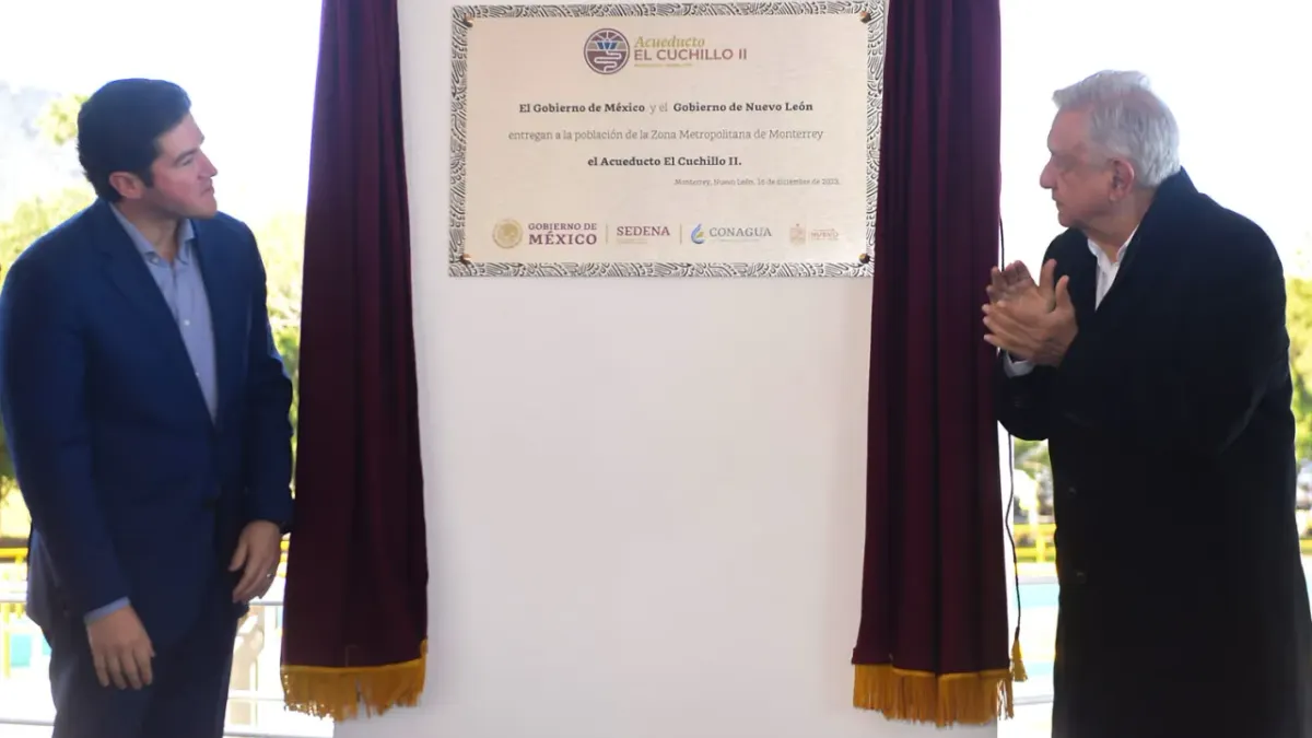 Inauguran el acueducto El Cuchillo II de Nuevo León