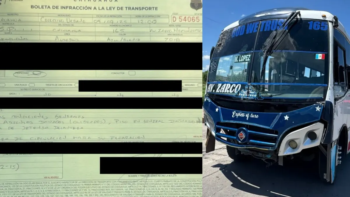 Atiende Transporte denuncia de rutera con desperfectos en Chihuahua