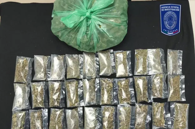 Detienen a mujer con 585 gramos de mariguana en Misiones de Creel