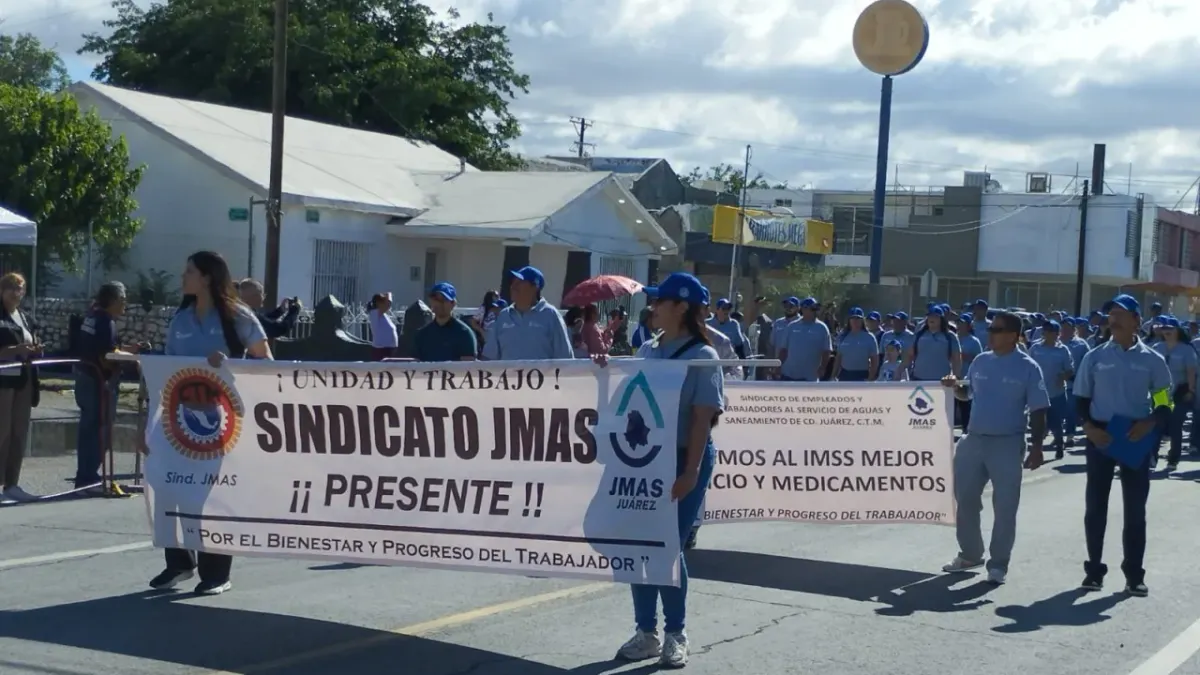 Marchan cientos de trabajadores en Juárez por Día del Trabajo