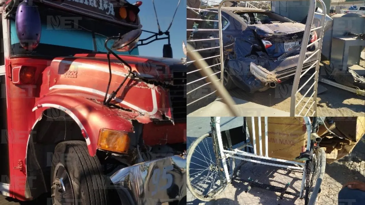 Rutero sin frenos choca 4 vehículos en Óscar Flores