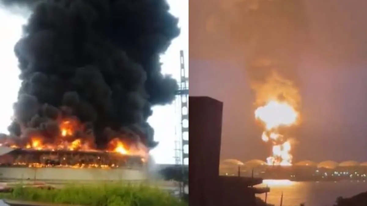 Cae rayo sobre tanque de crudo en Cuba y se incendia