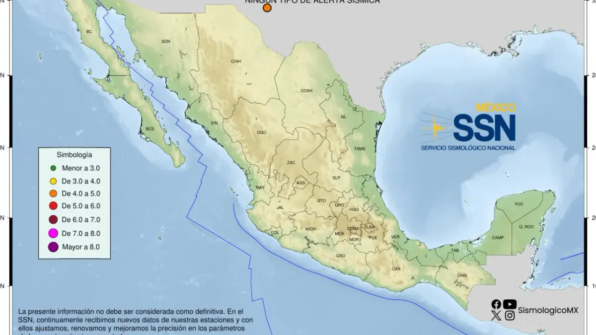 Sismo sacude a Ciudad Juárez