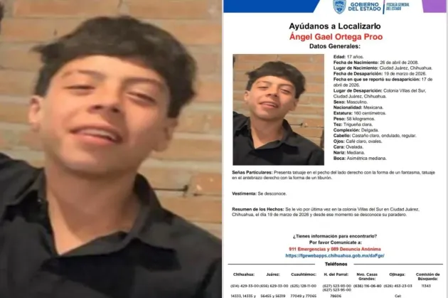 Activan búsqueda por adolescente desaparecido en Juárez