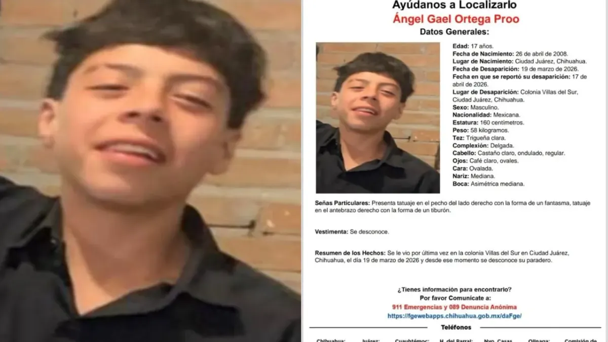 Activan búsqueda por adolescente desaparecido en Juárez
