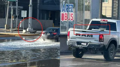 Conductora acusa 'rapiña' luego de perder defensa de su auto en encharcamiento